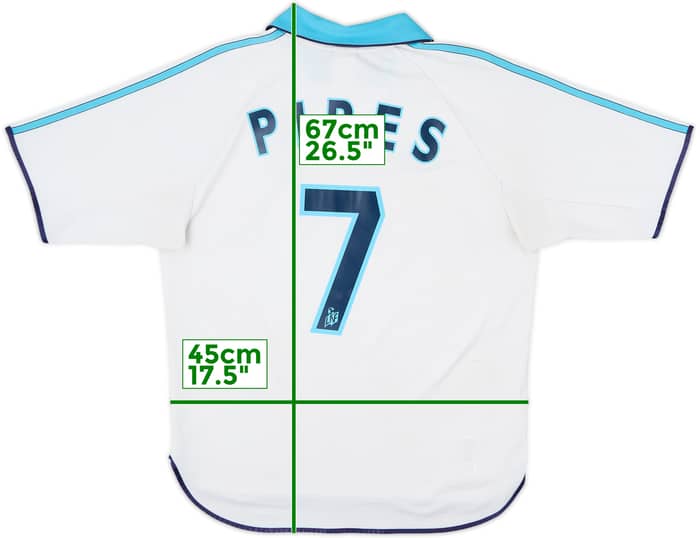 1999-00 Olympique Marseille Home Shirt Pires #7 - 6/10 - (S)