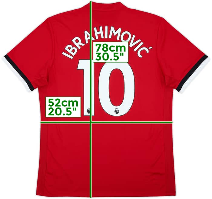 2017-18 Manchester United Home Shirt Ibrahimovic #10 (L)
