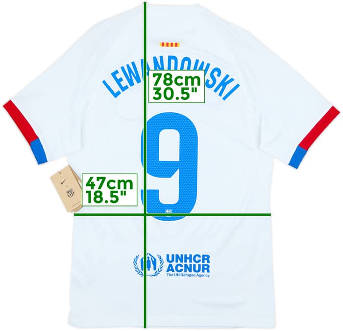 2023-24 Barcelona Away Shirt Lewandowski #9 (S)