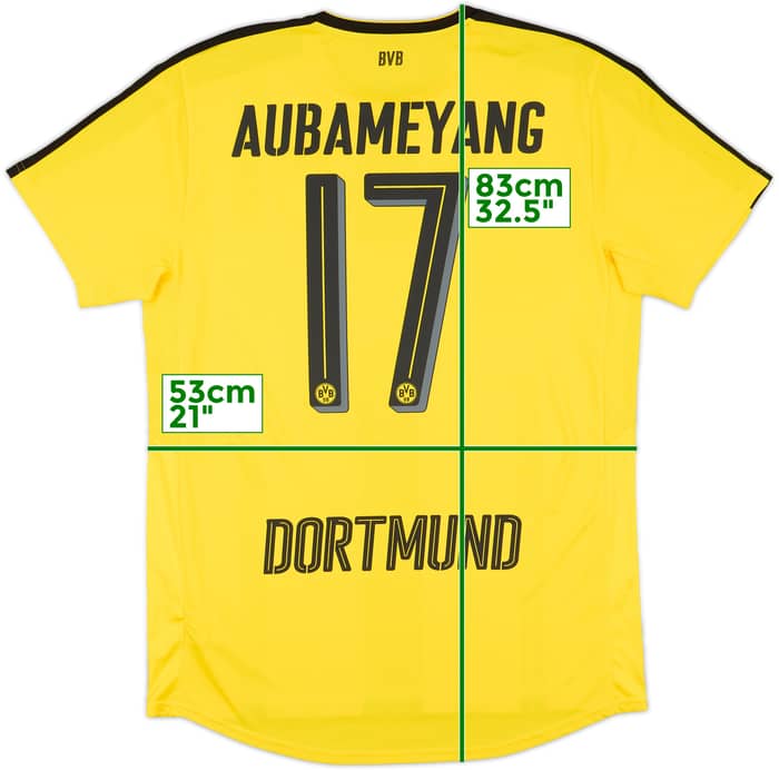 2016-17 Borussia Dortmund Home Shirt Aubameyang #17 - 9/10 - (L)