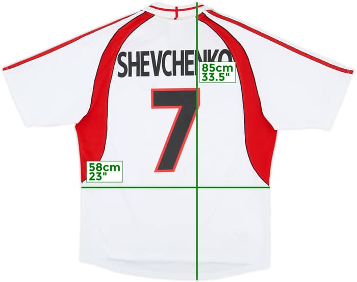 2000-02 AC Milan Away Shirt Shevchenko #7 - 7/10 - (XL)