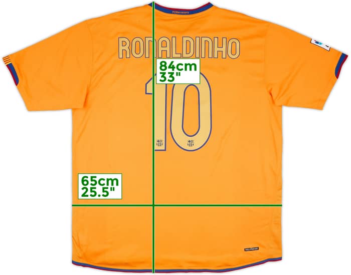 2006-08 Barcelona Away Shirt Ronaldinho #10 - 7/10 - (3XL)