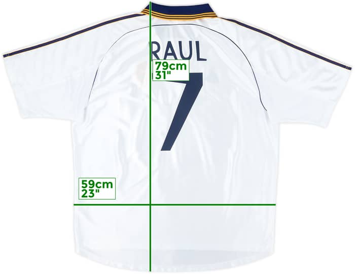1998-00 Real Madrid Home Shirt Raul #7 - 9/10 - (XXL)