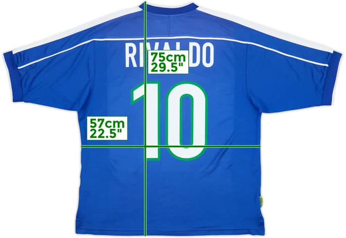 1998-00 Brazil Away Shirt Rivaldo #10 - 9/10 - (L)