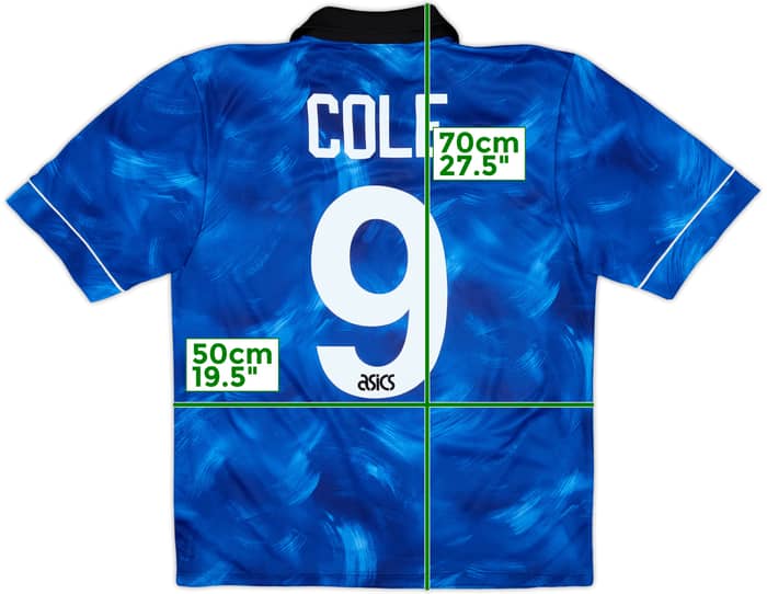 1993-95 Newcastle Away Shirt Cole #9 - 8/10 - (M)