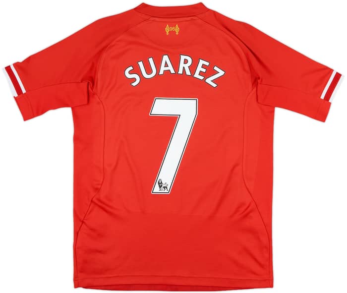 2013-14 Liverpool Home Shirt Suarez #7 - 8/10 - (XL.Boys)
