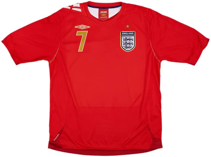 2006-08 England Away Shirt Beckham #7 - 7/10 - (XL)