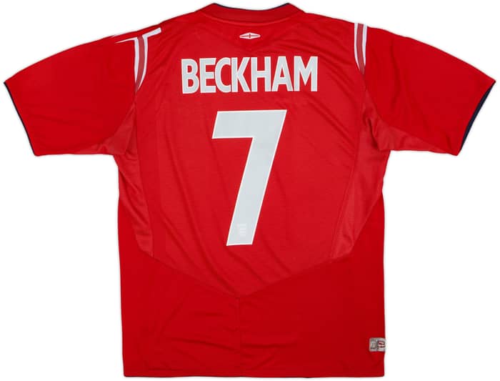 2004-06 England Away Shirt Beckham #7 - 7/10 - (L)