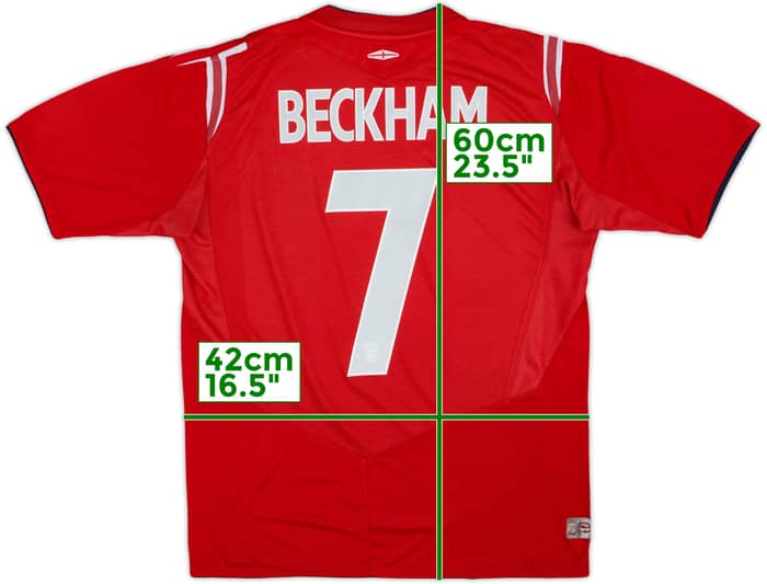 2004-06 England Away Shirt Beckham #7 - 7/10 - (L)