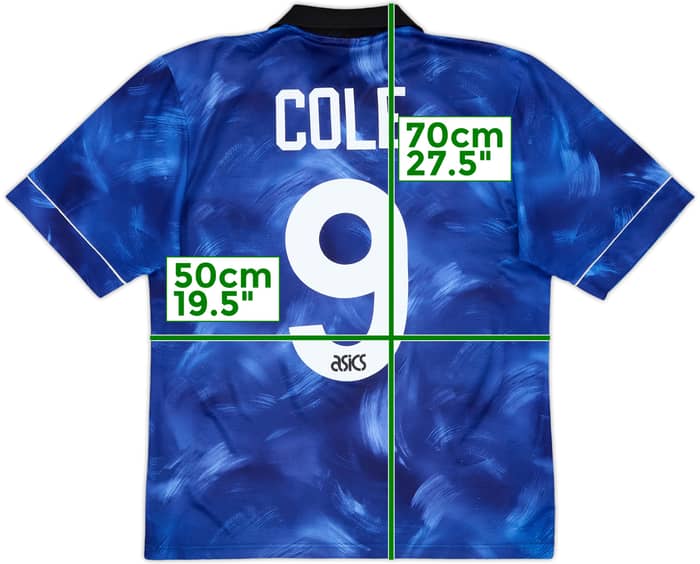 1993-95 Newcastle Away Shirt Cole #9 - 8/10 - (M)