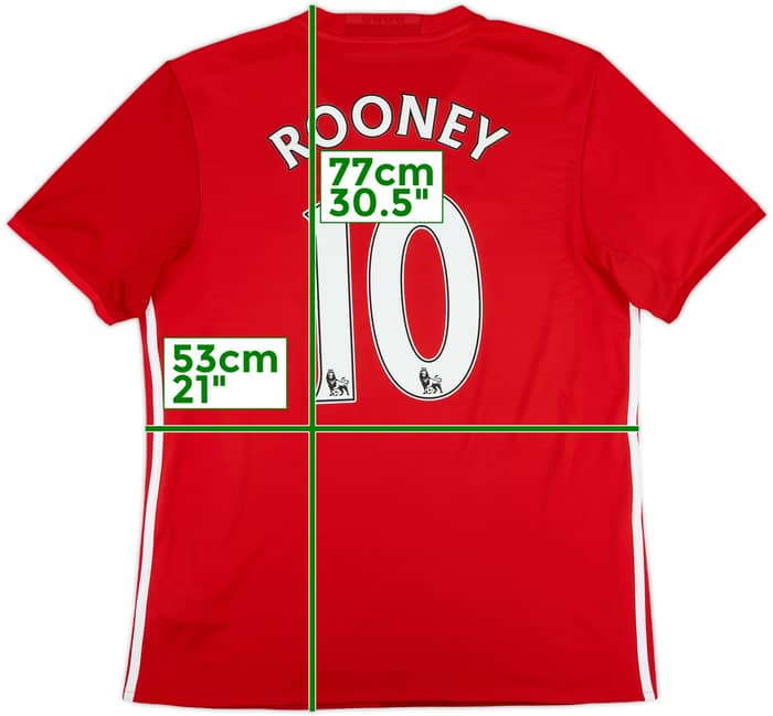 2016-17 Manchester United Home Shirt Rooney #10 - 7/10 - (L)