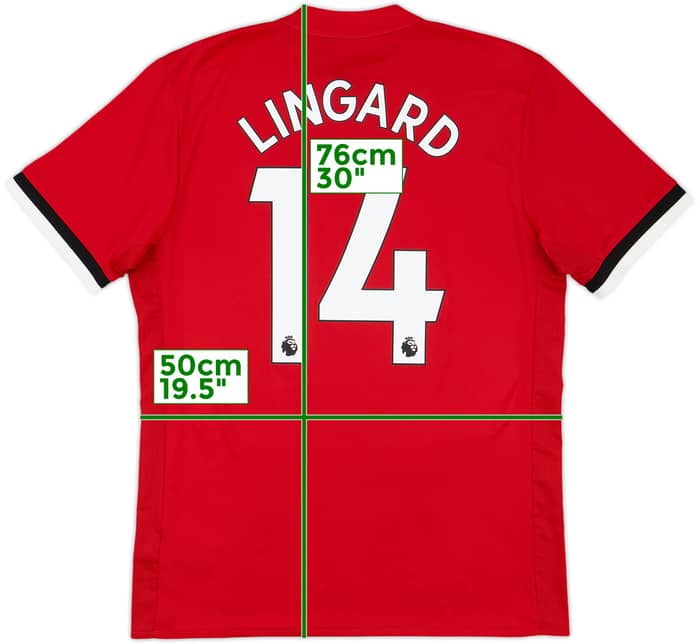 2017-18 Manchester United Home Shirt Lingard #14 - 9/10 - (M)