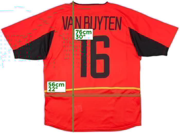 2002-04 Belgium Home Shirt Van Buyten #16 - 9/10 - (L)