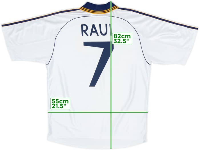 1998-00 Real Madrid Home Shirt Raul #7 - 8/10 - (L)