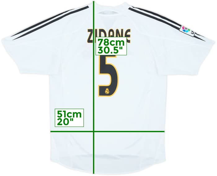 2004-05 Real Madrid Home Shirt Zidane #5 - 9/10 - (M)