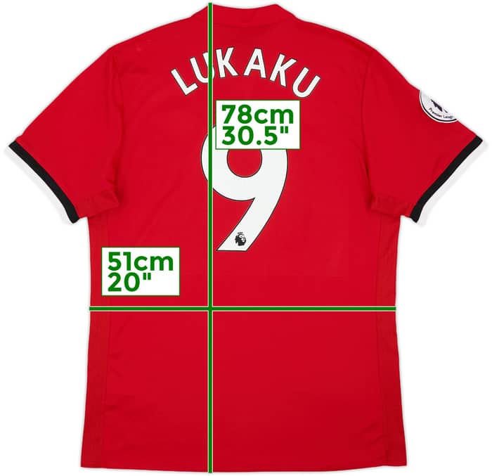 2017-18 Manchester United Home Shirt Lukaku #9 - 6/10 - (L)