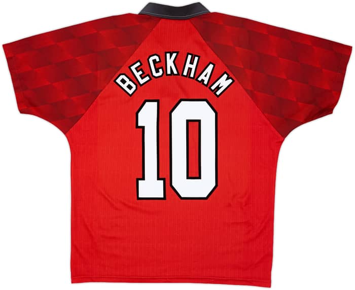 1996-98 Manchester United Home Shirt Beckham #10 - 8/10 - (M)