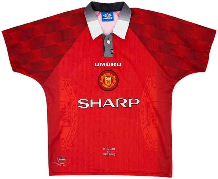 1996-98 Manchester United Home Shirt Beckham #10 - 8/10 - (M)