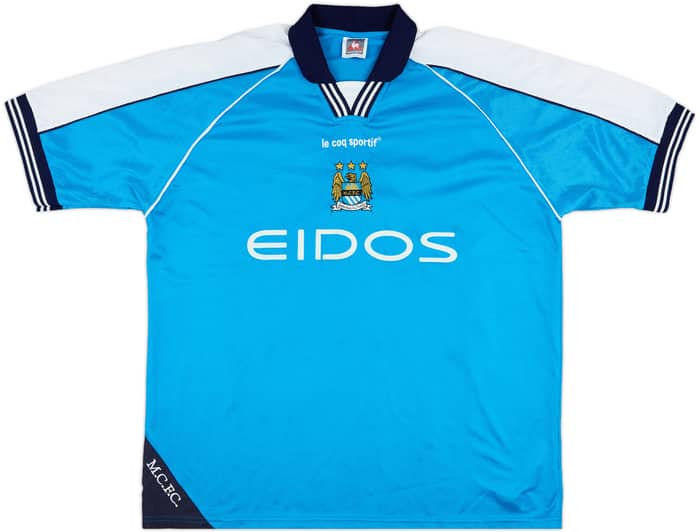 1999-01 Manchester City Home Shirt Goater #10 - 9/10 - (XL)