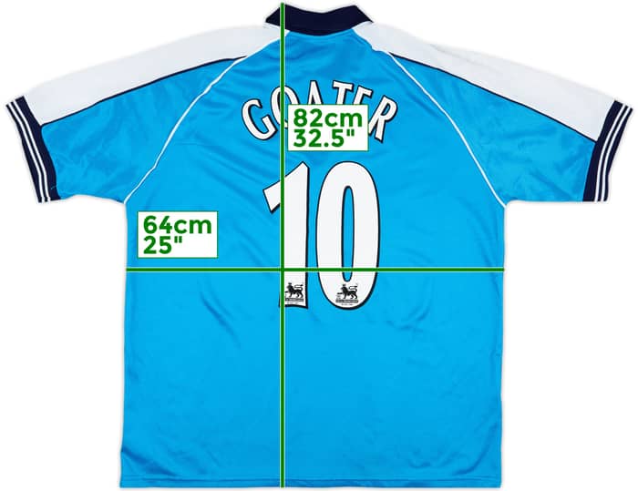 1999-01 Manchester City Home Shirt Goater #10 - 9/10 - (XL)