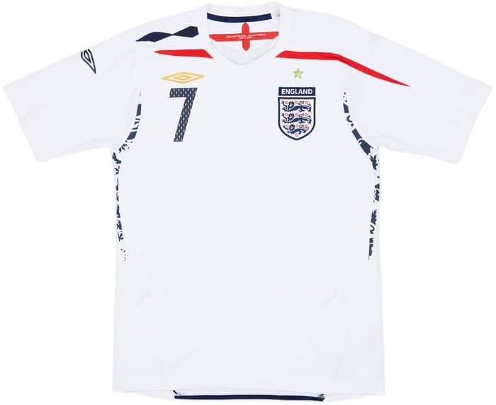 2007-09 England Home Shirt Beckham #7 - 6/10 - (S)