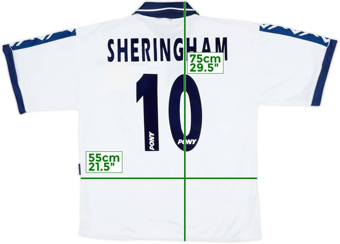 1995-97 Tottenham Home Shirt Sheringham #10 - 8/10 - (XL)