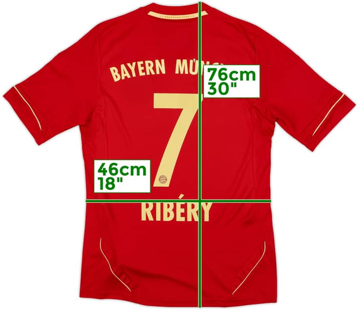 2011-13 Bayern Munich Home Shirt Ribery #7 - 9/10 - (S)