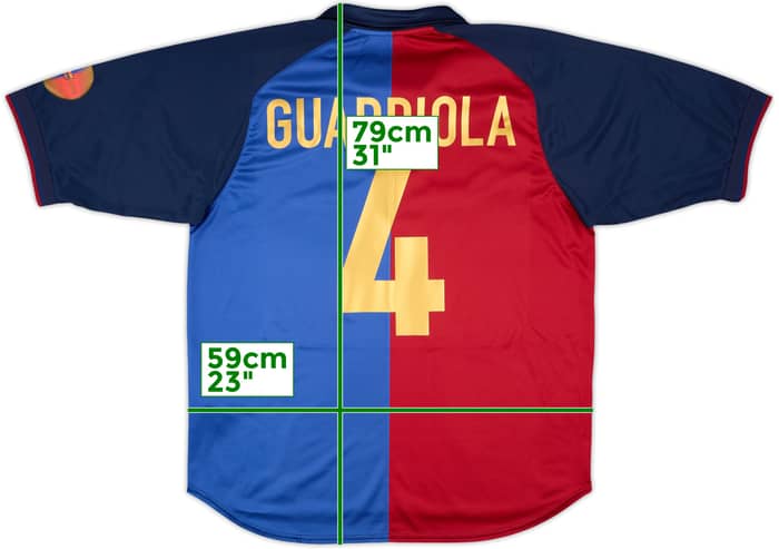 2004-05 Barcelona Nike Retro 1999-00 Shirt Guardiola #4 - 9/10 - (L)