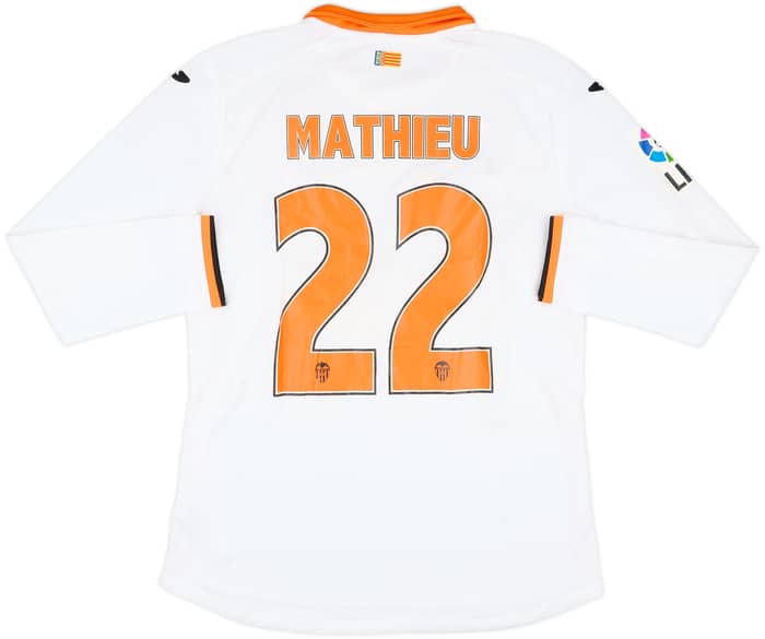 2013-14 Valencia Home L/S Shirt Mathieu #22 - 7/10 - (M)