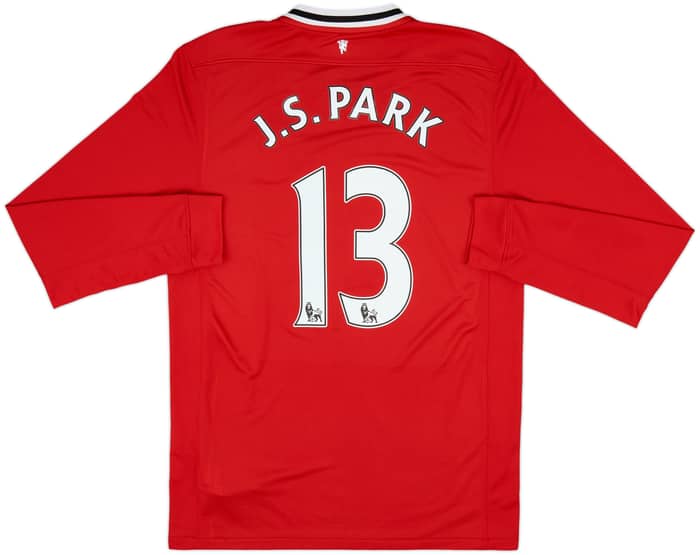 2011-12 Manchester United Home L/S Shirt J.S.Park #13 - 8/10 - (M)