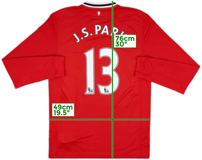 2011-12 Manchester United Home L/S Shirt J.S.Park #13 - 8/10 - (M)