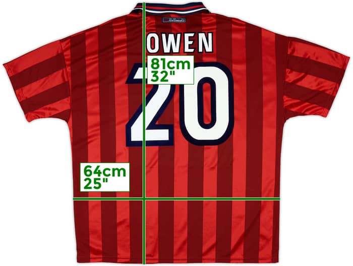 1997-99 England Away Shirt Owen #20 - 9/10 - (XXL)
