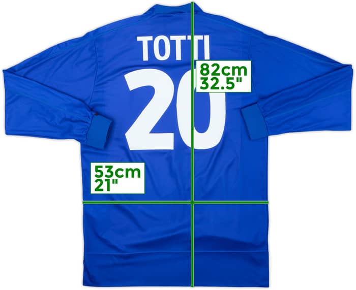 1998-99 Italy Home L/S Shirt Totti #20 - 8/10 - (L)