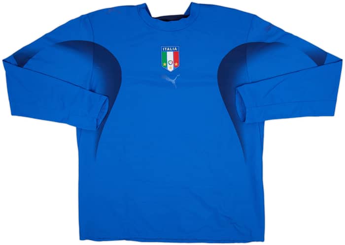 2006 Italy Home L/S Shirt - 4/10 - (L)