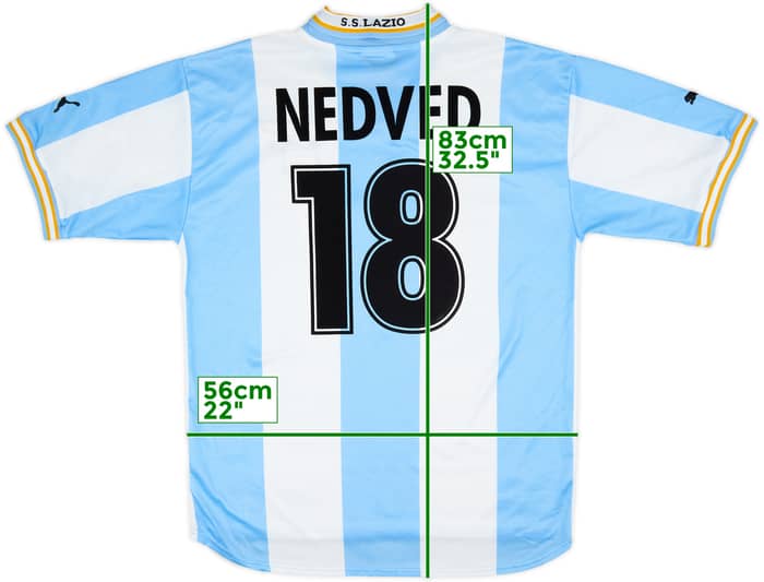 1999-00 Lazio European Home Shirt Nedved #18 - 6/10 - (XL)