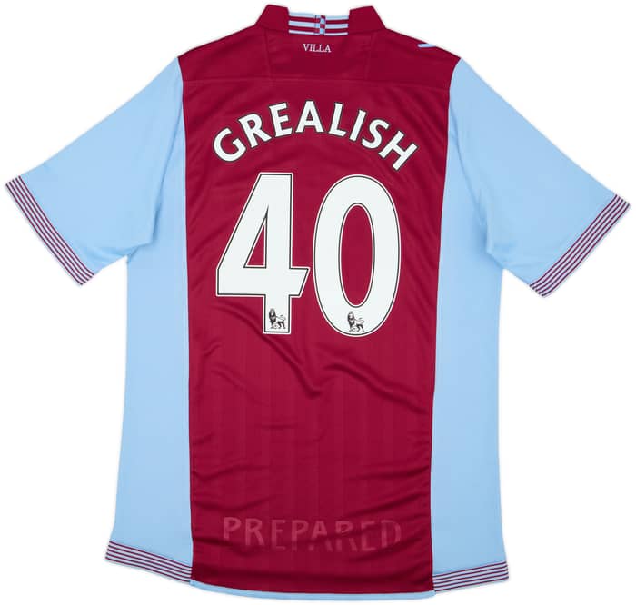 2013-14 Aston Villa Home Shirt Grealish #40 - 8/10 - (L)
