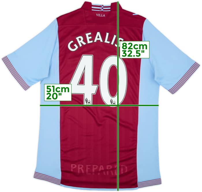 2013-14 Aston Villa Home Shirt Grealish #40 - 8/10 - (L)
