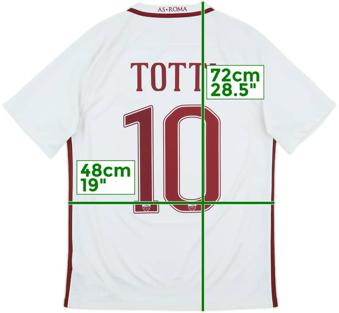 2016-17 Roma Away Shirt Totti #10 - 8/10 - (M)