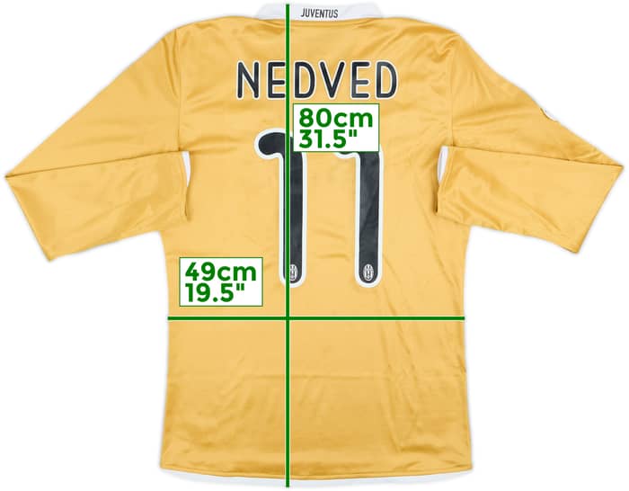 2008-09 Juventus Player Issue Away L/S Shirt Nedved #11 - 7/10 - (M)