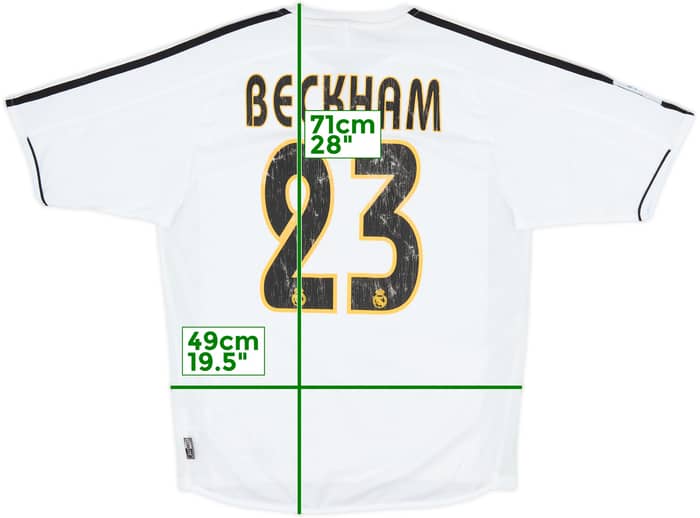 2003-04 Real Madrid Home Shirt Beckham #23 - 6/10 - (S)