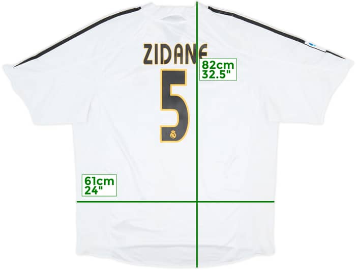 2004-05 Real Madrid Home Shirt Zidane #5 - 7/10 - (XXL)