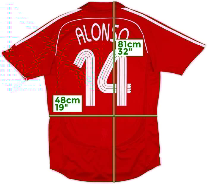 2006-08 Liverpool Home Shirt Alonso #14 - 7/10 - (M)