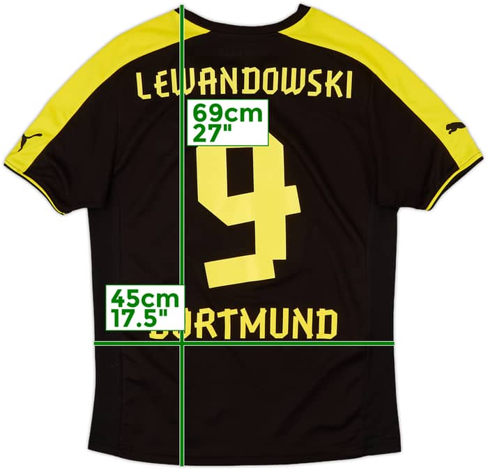 2013-14 Borussia Dortmund Away Shirt Lewandowski #9 - 7/10 - (S)