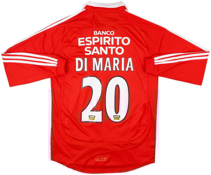 2007-08 Benfica Home L/S Shirt Di Maria #20 - 7/10 - (S)