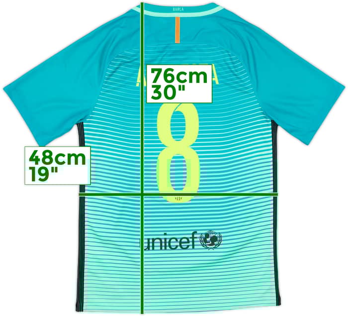 2016-17 Barcelona Third Shirt A. Iniesta #8 - 8/10 - (S)