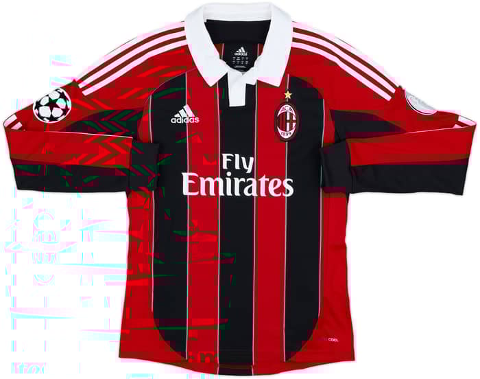2012-13 AC Milan Home L/S Shirt Balotelli #45 - 7/10 - (S)