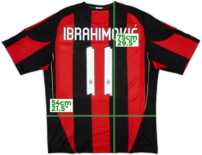 2010-11 AC Milan Home Shirt Ibrahimovic #11 - 7/10 - (L)