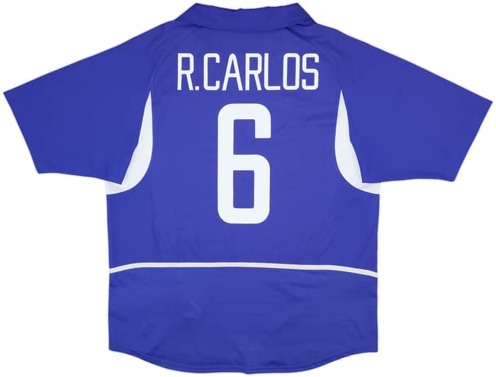 2002-04 Brazil Away Shirt R.Carlos #6 - 9/10 - (L)