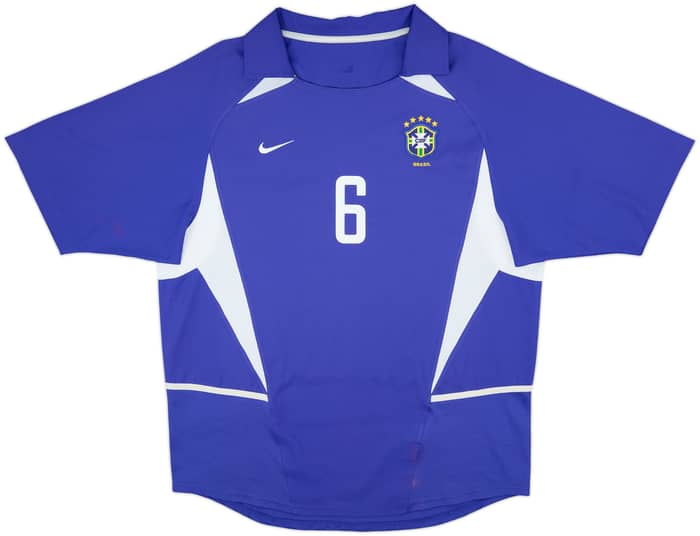 2002-04 Brazil Away Shirt R.Carlos #6 - 9/10 - (L)