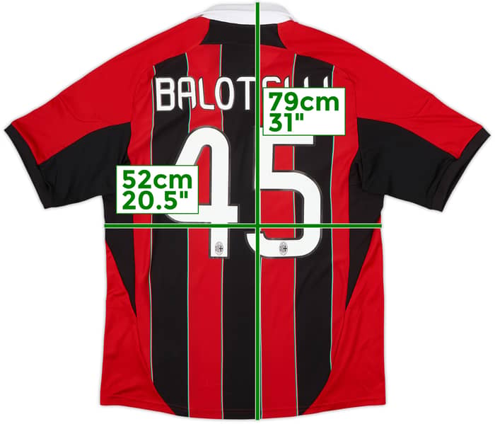 2012-13 AC Milan Home Shirt Balotelli #45 (L)
